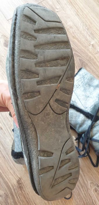 Дамски боти кожа, шити, каучукова подметка 40