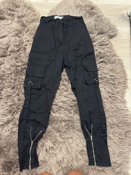 Черни дамски карго панталони