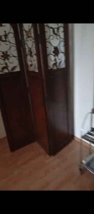 Paravan lemn masiv cu fier forjat