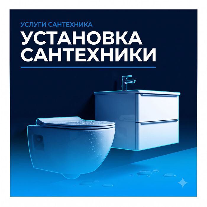 Установка унитаза, раковины, ванны, смесителя
