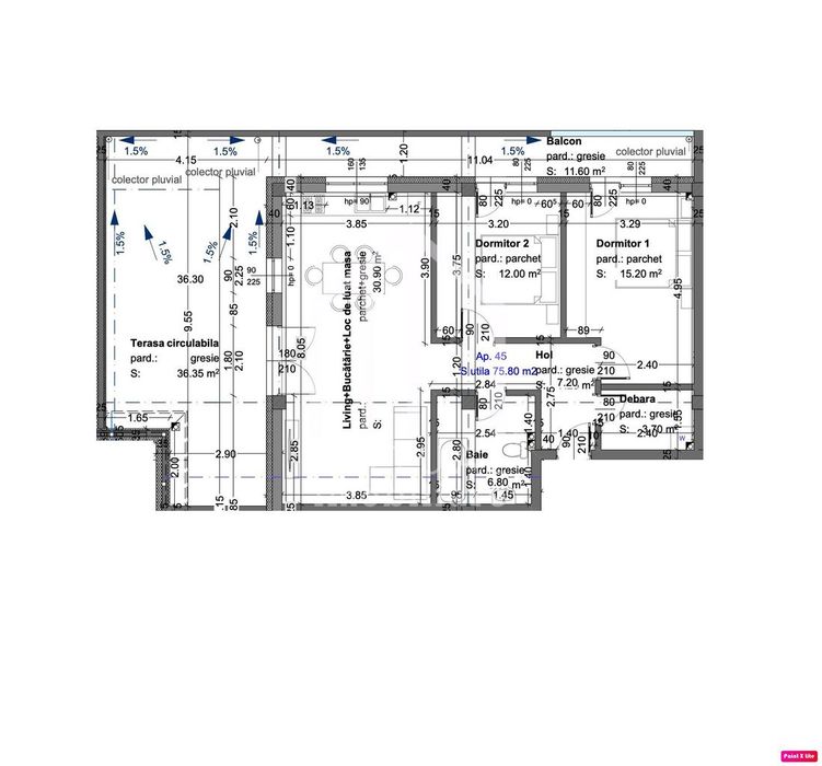 Penthouse 3 camere - 75,80 mp si terasa de 36,35 mp - Selimbar — fotografia 2