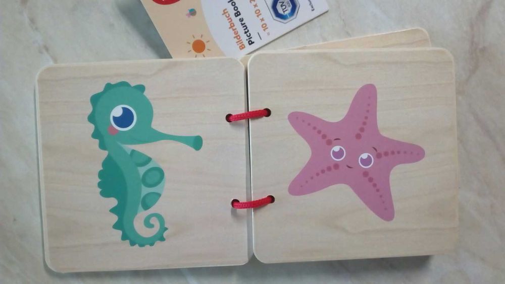 Нови дървени играчки,часовник,пъзел,морска детска книжка,кубчета