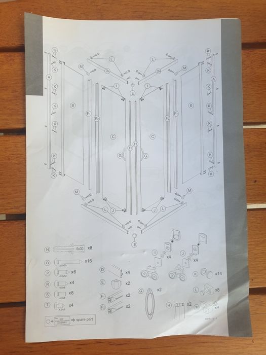 Cabina de dus patrata Kolo 90cm ( doar cabina, fara cadita )