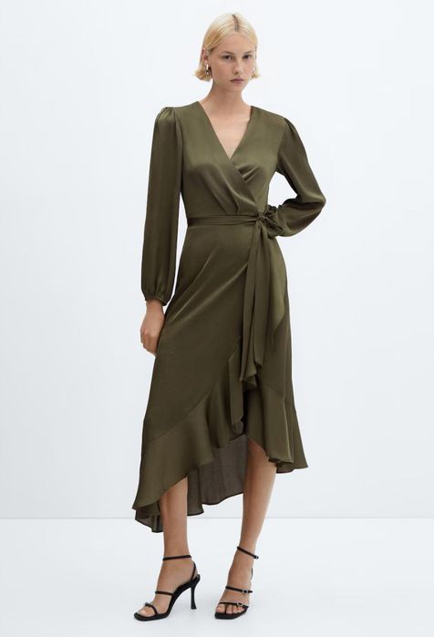 Mango рокля - ruffle wrap dress - XS/S
