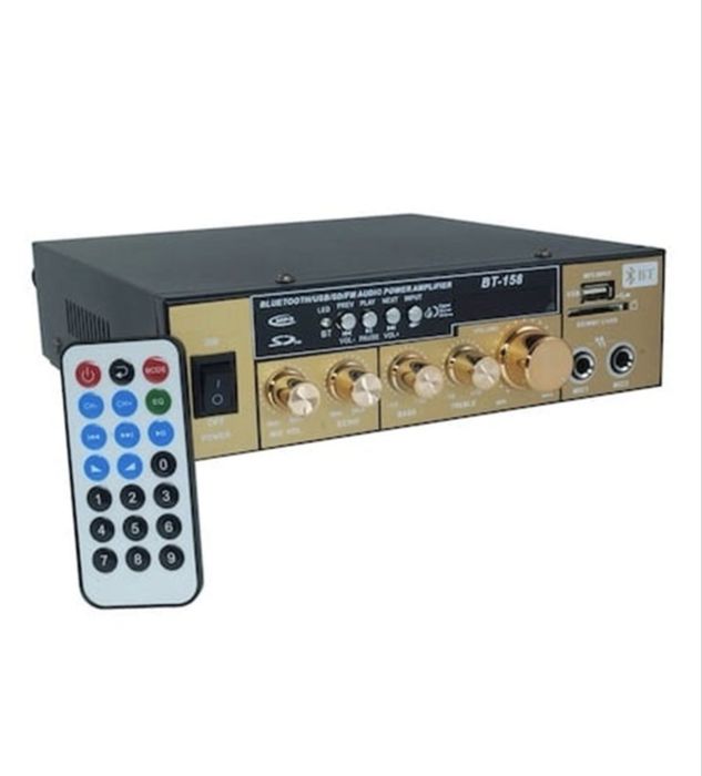 Amplificator receiver Bluetooth BT-158, USB, telecomanda inclusa