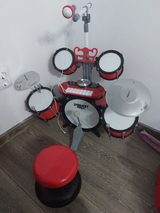 Set boxe copii cu mini orga, microfon și suport pentru telefon