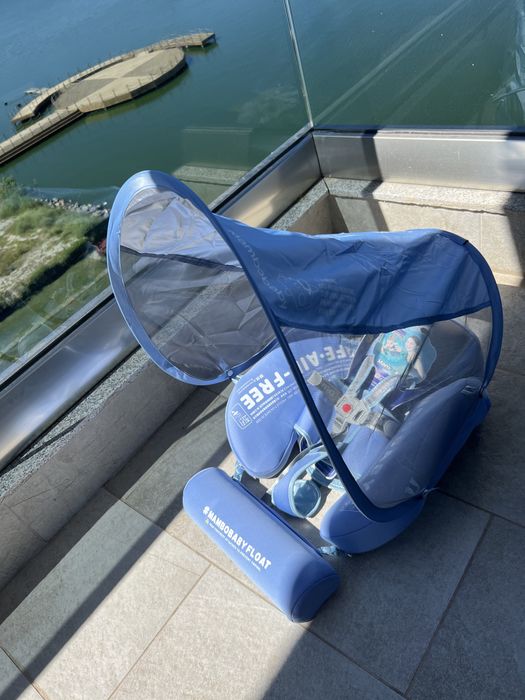 Colac de inot entru bebelusi negonflabil+copertinaUPF50+suport picioar