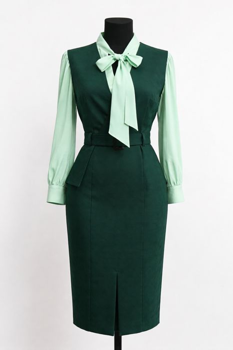 Sarafan verde nou marimea 48 GurayTex