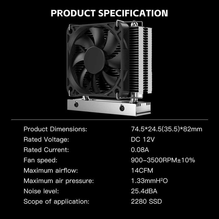 Cooler Radiator Ventilator Jiushark M.2-THREE SSD PCIe 4/5 hard disk