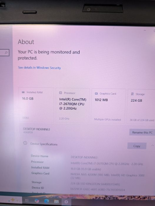 Лаптоп  16gb RAM +  SSD 240gb