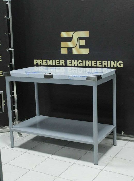 Пристенный стол с полкой нержавейка