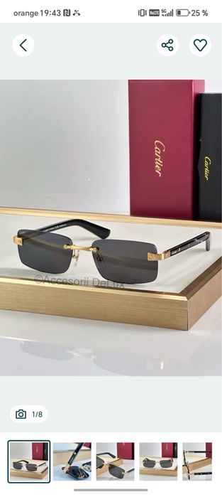 Ochelari de Soare Cartier CT0513O Noi Full Box Santos De Cartier  Gold
