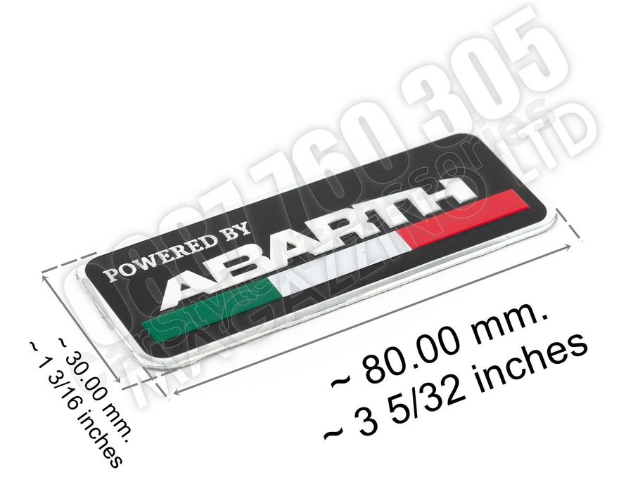 Емблема за Фиат Абарт Powered by Abarth Италиански флаг
