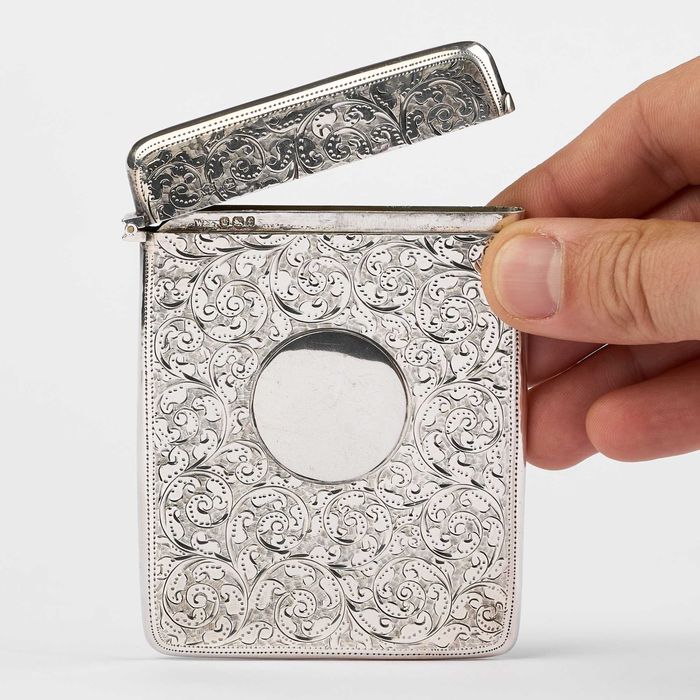 Port carti de vizita din argint 925-Anglia an 1899-argintart.ro