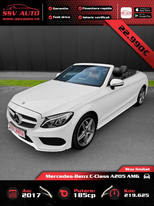 Mercedes-Benz C-Class A205 AMG C200 185CP Cabrio 4Matic Alb Piele 2017
