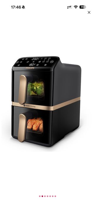 Friteuza cu aer cald dubla philips, 10l, 2750W