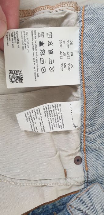 Hugo Boss Onyx Selvedge BO  Slim Fit  33/32 НОВО! ОРИГИНАЛ Мъжки Дънки