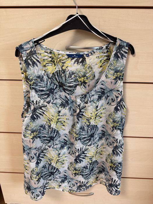 bluză fără mâneci cu imprimeu tropical Tom Tailor