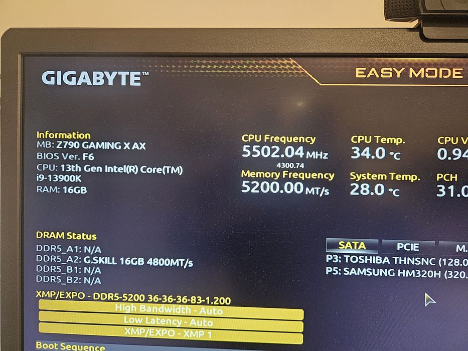 Дъно Gigabyte Z790 Gaming X AX, процесор I9 13900K и водно охлаждане
