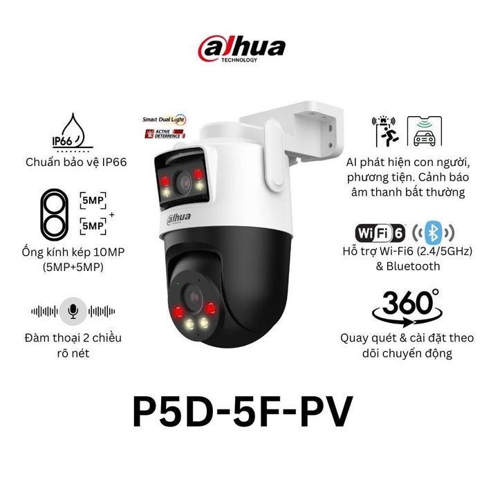 Dahua DH-P5D-5F-PV WiFi PT videokamera 5MP