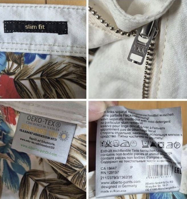 antaloni bărbați Premium Alberto, Slim-Fit, Oeko-Tex - W34/L34