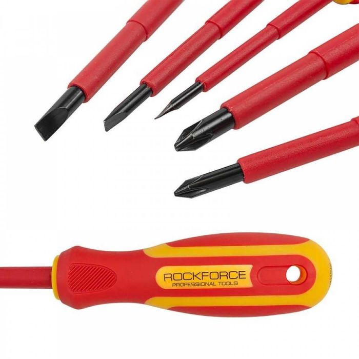 Комплект изолирани електричарски отвертки 5 части RockForce