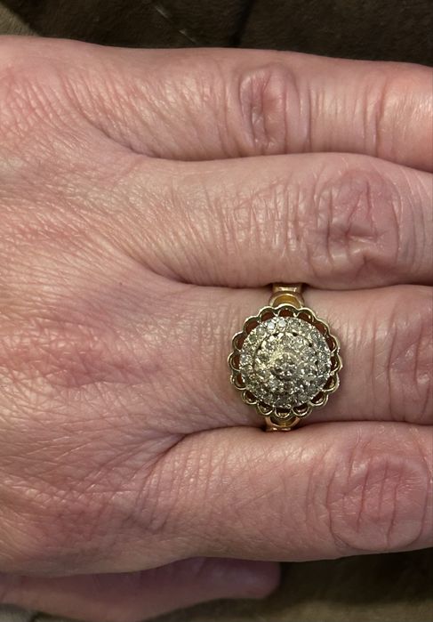 Inel vintage din aur de 14k cu diamante