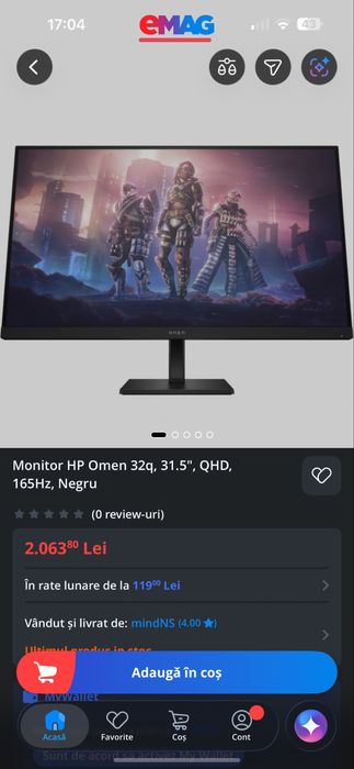 Monitor gaming  OMEN 32”