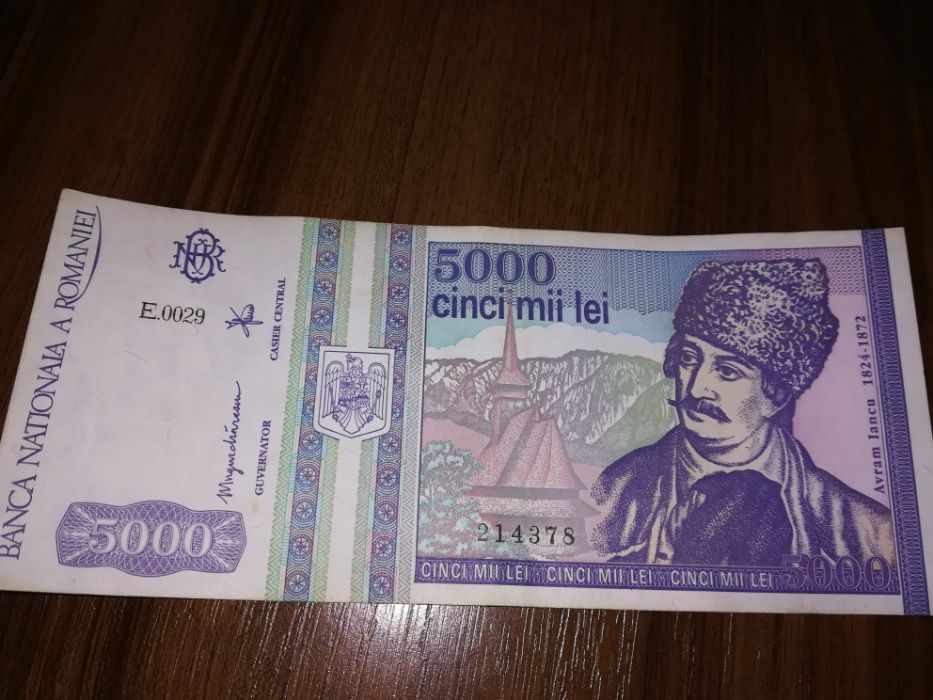 Bancota de 5000 de lei cu Avram Iancu - 1993