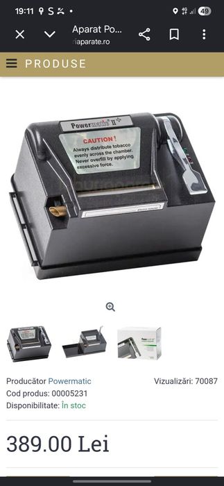 Vand aparat de injectat tutun powermatic2