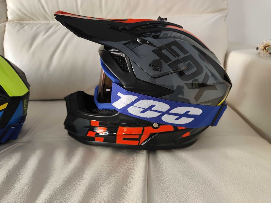 Casca Moto EDX Pro + Ochelari Cadou / Set Casca Moto Enduro ATV Trotineta Electrica Kukirin G2 Pro Dualtrone Xiaomi MotoCross