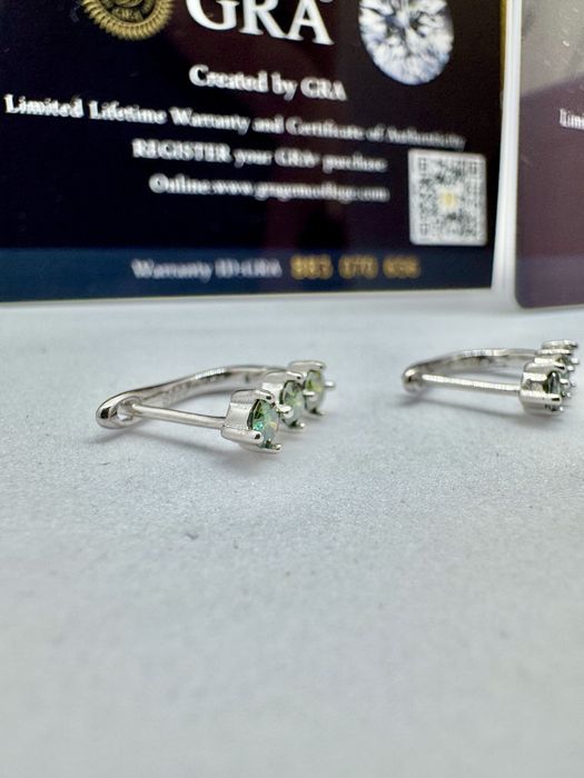 Сребърни обеце с мойсанит (Диамант) 0.6 карата