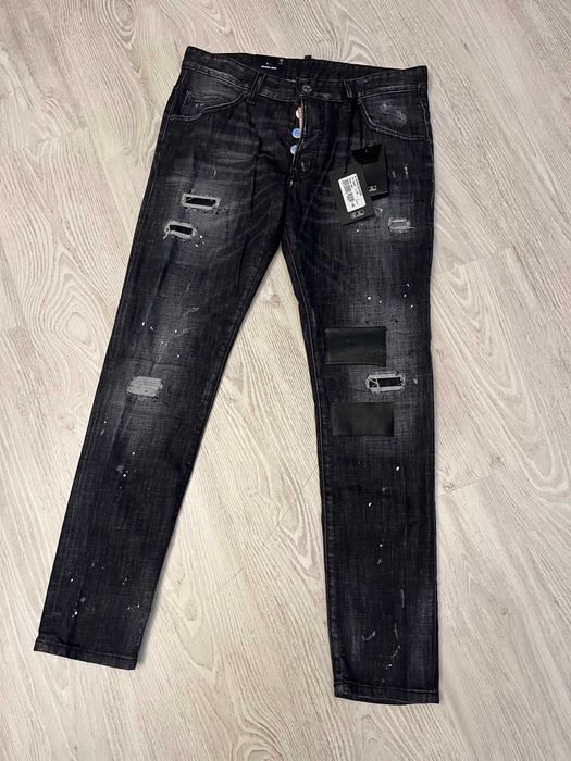 Dsquared2 blugi Skater Jean cu piele 48 italy, sau M, retail 725 euro