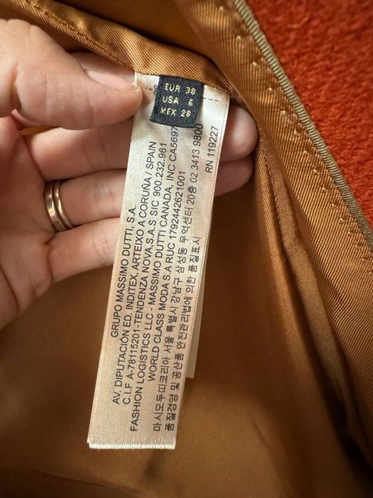 Palton cărămiziu, mărimea 38, Massimo Dutti