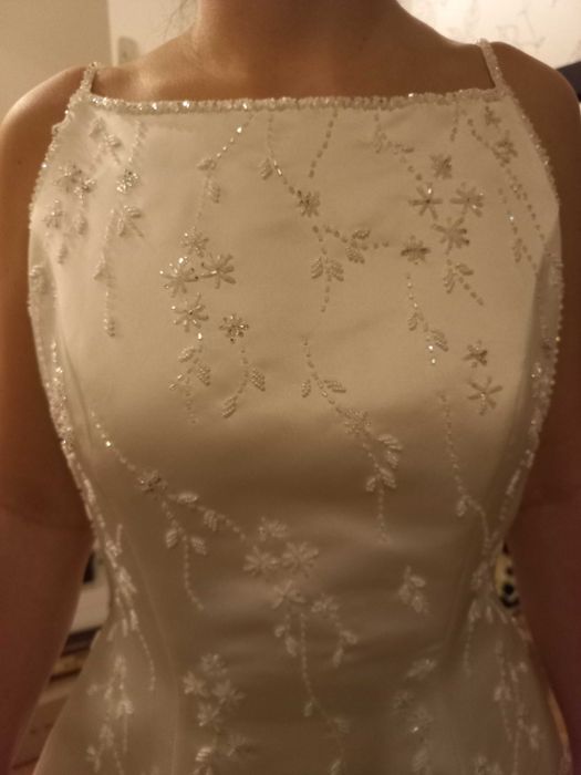 Rochie de mireasă brand lux St Partick, din Canada, S - M impecabilă