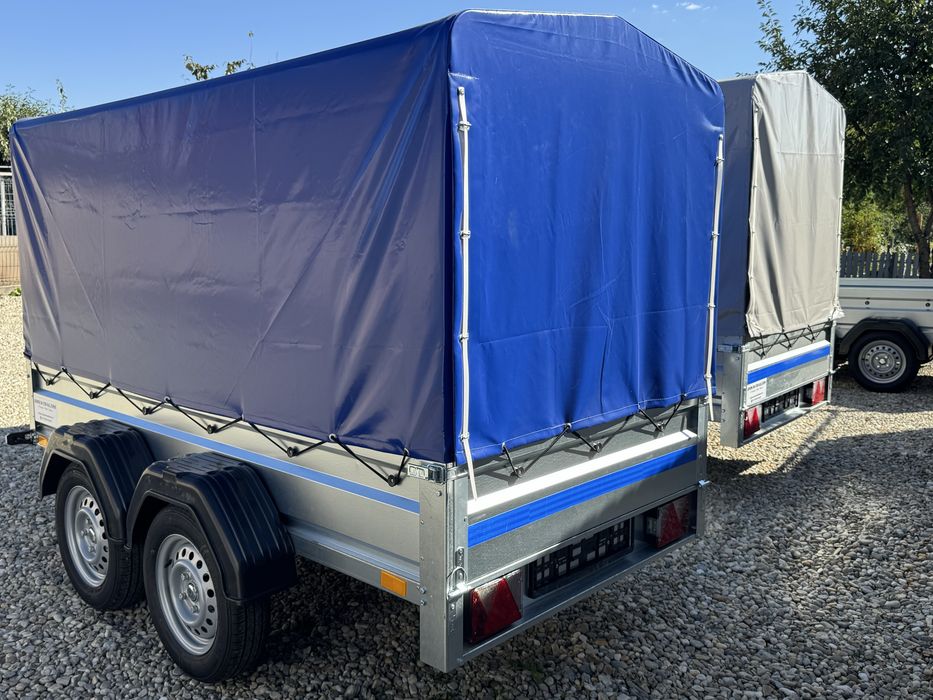 Remorcă nouă 750 kg, dublu ax, 250x125 cm, carte RAR gratuit, PREȚ REDUS‼️