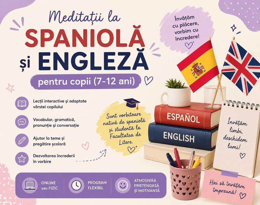 Meditații la limba spaniolă și engleză pentru copii (7-12 ani)