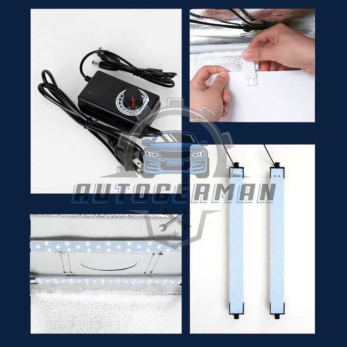 фото кутия  120см фотобокс комплект с осветление 4 фона аксесоари