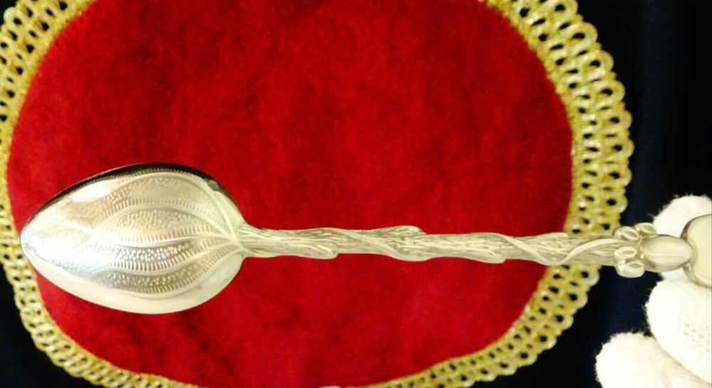 Посребрена Лъжичка за Кафе Със Знак на Френската Ривиера