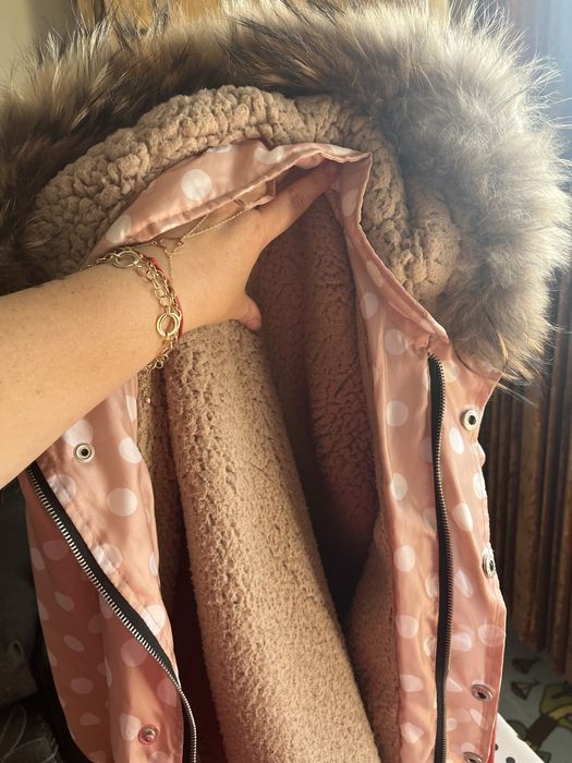 Детско зимно яке с естесвена лисица