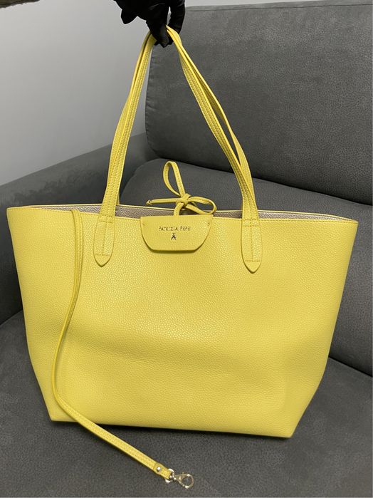 Patrizia Pepe двулицева голяма жълта чанта
