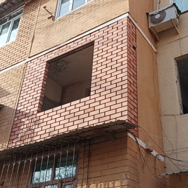 Кладка  кирпича  БАЛКОНА + Штукатурка, Стяжка, Сварочный  работы  !