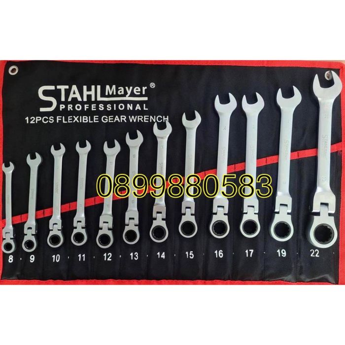 Комплект 12части звездогаечни тресчотни ключове 8/22мм Stahlmayer