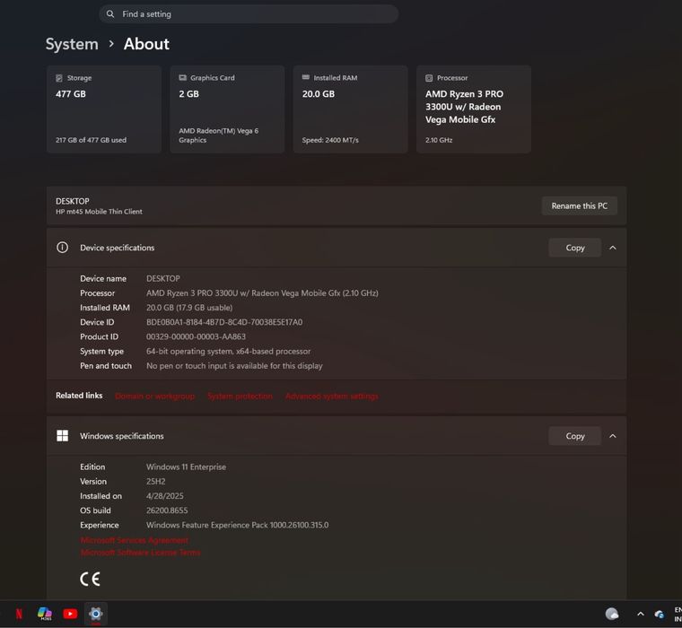 HP mt45 Mobile Thin Client - Ryzen 3 PRO | 20 GB RAM | 500 GB SSD | Baterie 100%