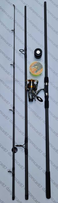 SET 4 Lansete WB EB1 3,9m din 3 bucati + 4 Mulinete KT6000 + 4Role Fir