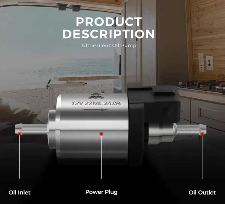 Pompa motorina silențioasă 12V  2 -8 KW 22 ml Stanis Sirocou webasto V