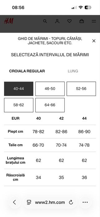 Costum Barbati H&M Bleumarin Marimea S (slim fit)