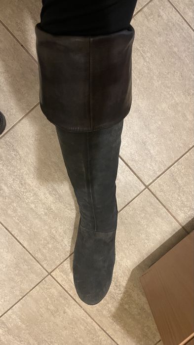 Vand cizme lungi cu toc din piele intoarsă 38,5-39