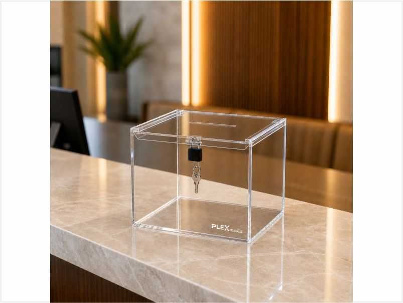 Кутия за дарения, талони и анкети 20*20*20 см с катинар