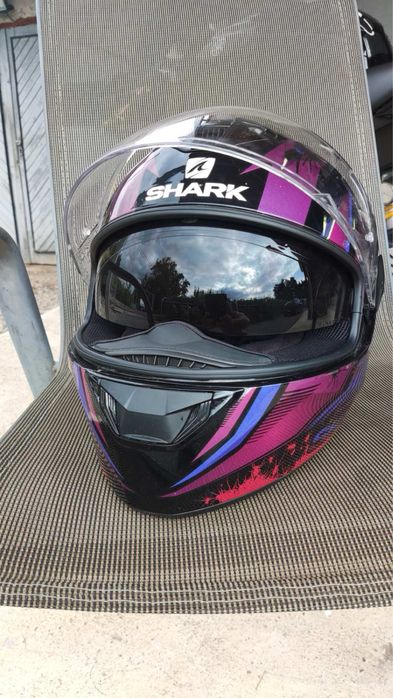 Каска за мотор Shark D-Skwal 2 Atraxx черно/лилаво размер XS